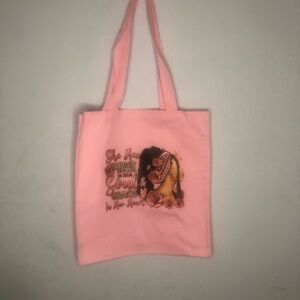 Pink Tote Bag with Inspirational Print